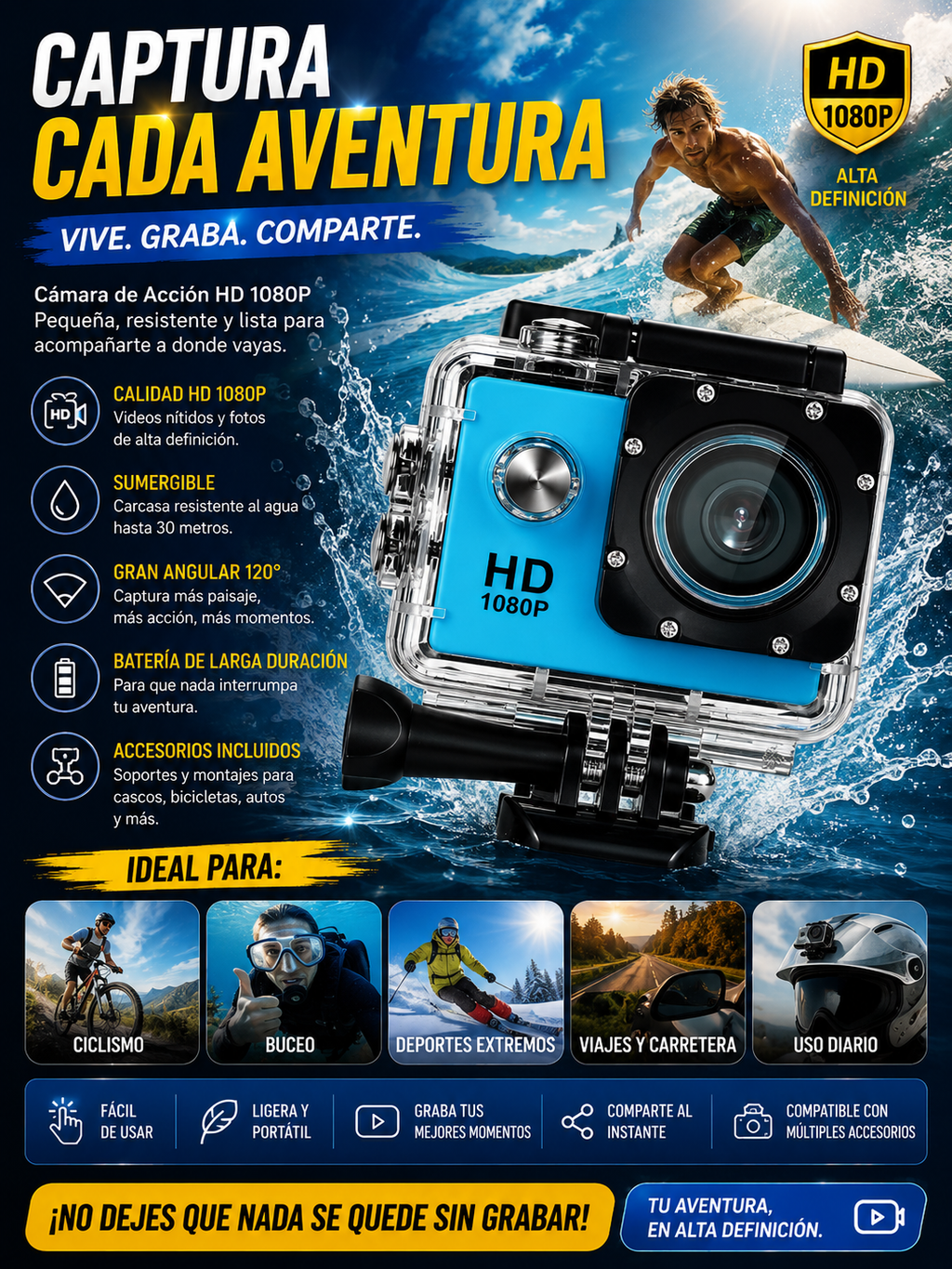 Cámara Go Pro HD