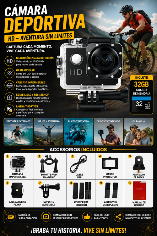 Cámara Go Pro HD