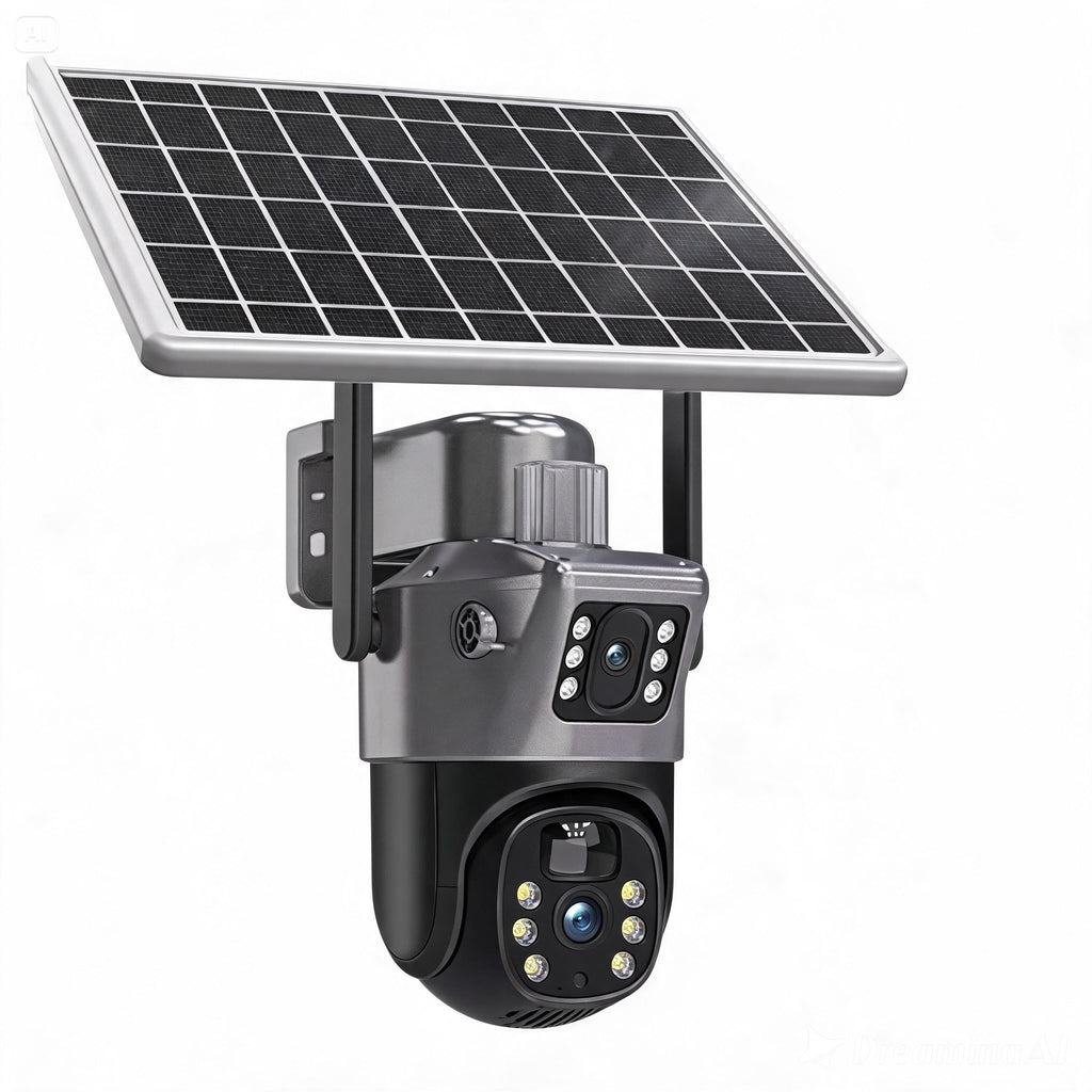 A053 Cámara Solar 4G Gris 2 Lentes