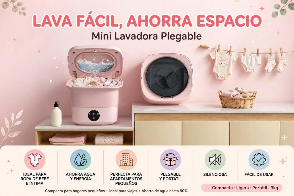 Mini lavadora plegable