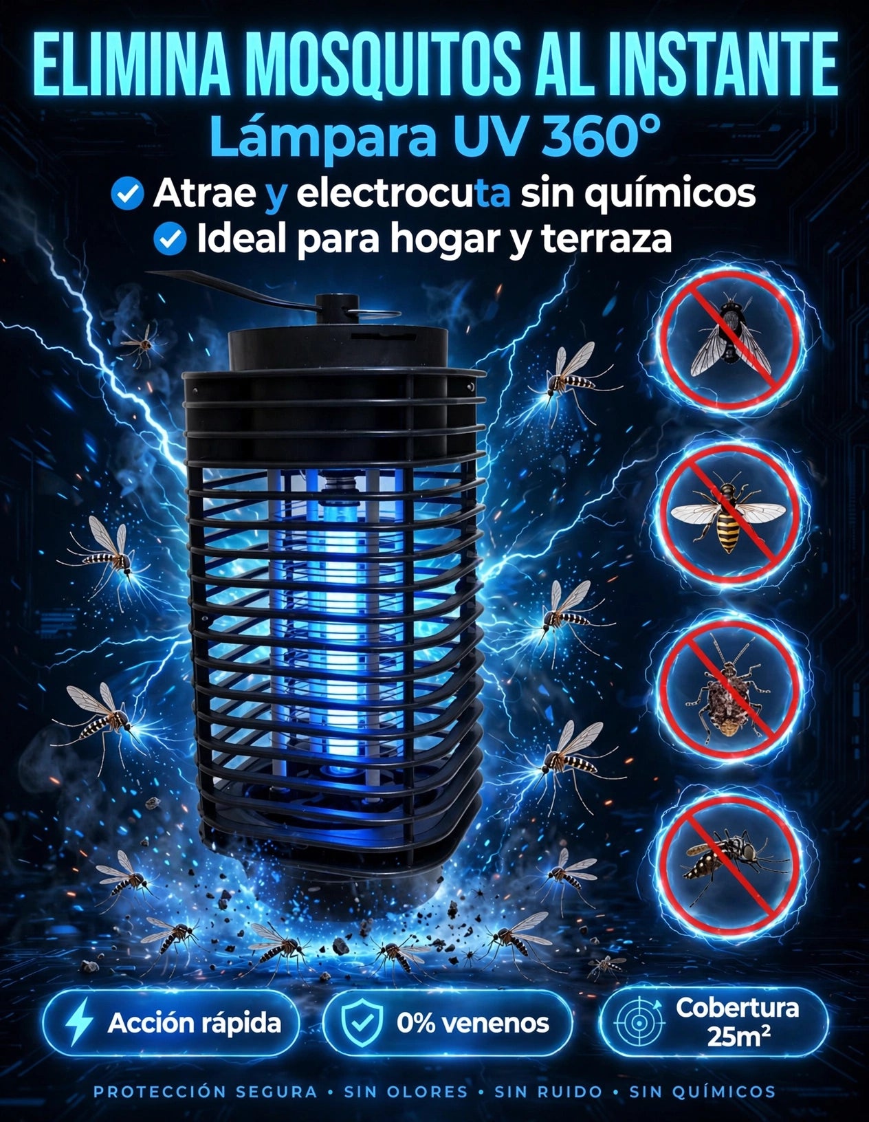 Lampara mata mosquitos