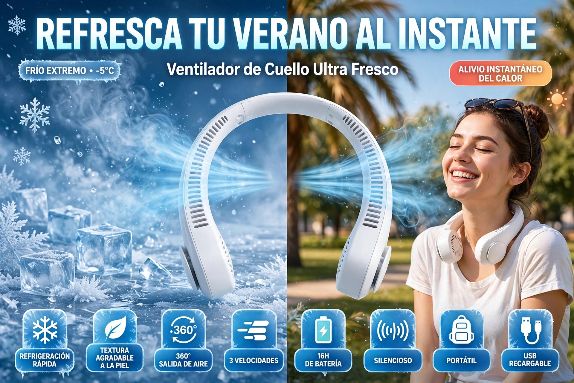 Ventilador Portátil De Cuello Recargable